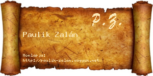 Paulik Zalán névjegykártya