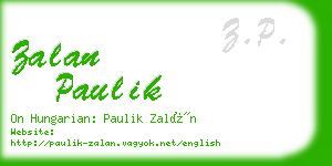 zalan paulik business card